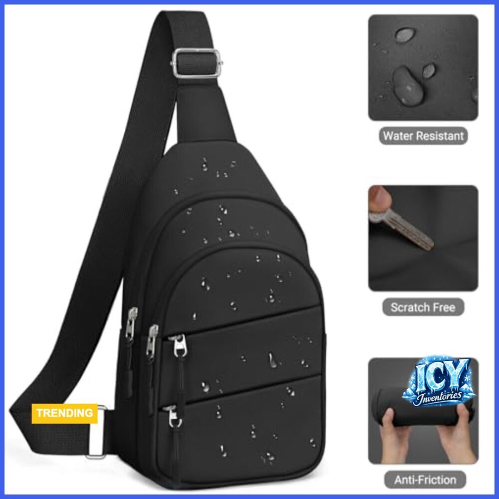 Polyester Crossbody Sling Bag, Anti-Theft Hiking Daypack, Lightweight Travel - Picture 5 of 6